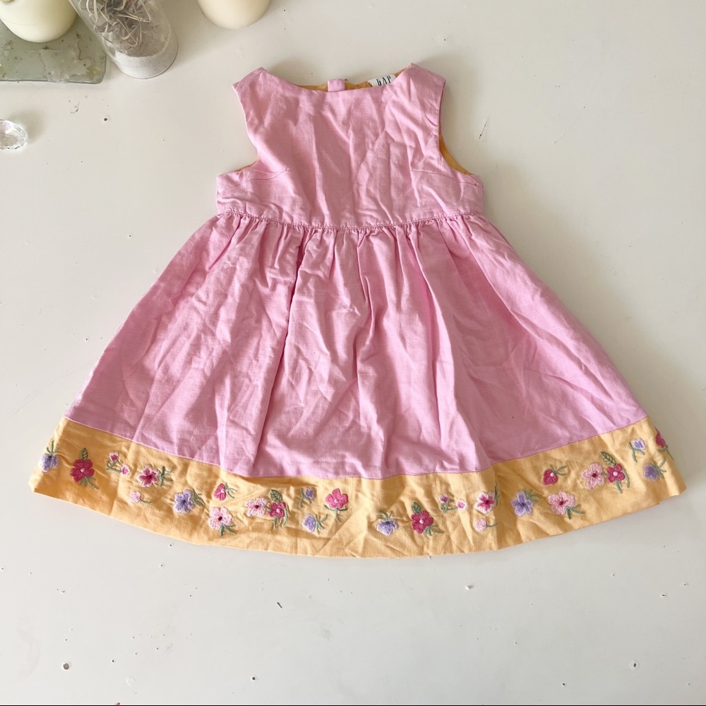 GAP Girl’s New Pastel Pink & Yellow Floral Dress NWT - Picture 2 of 16